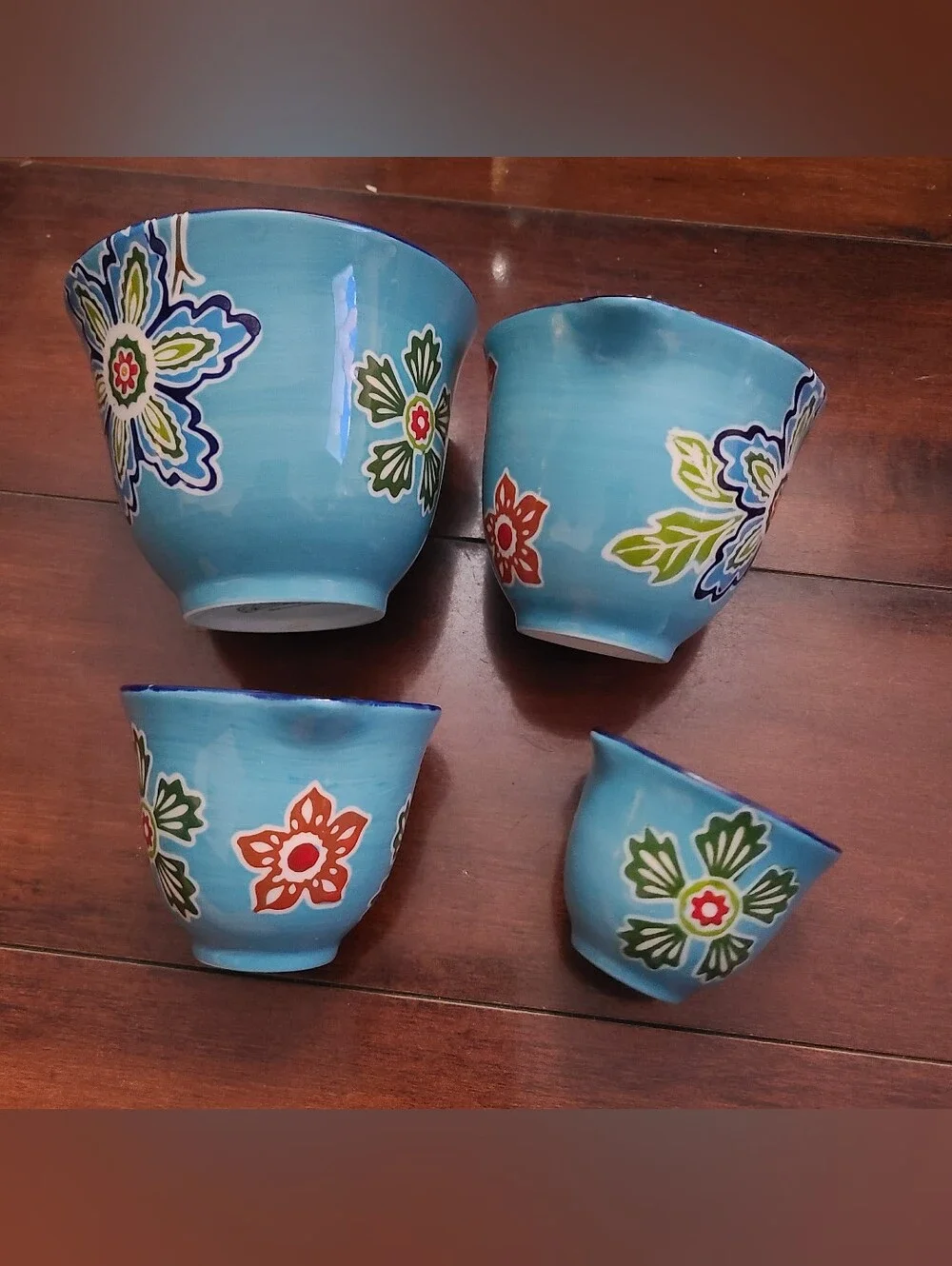The Pioneer Woman Ceramic Nesting Floral Measuring Cups 4pc Pour Spout Set